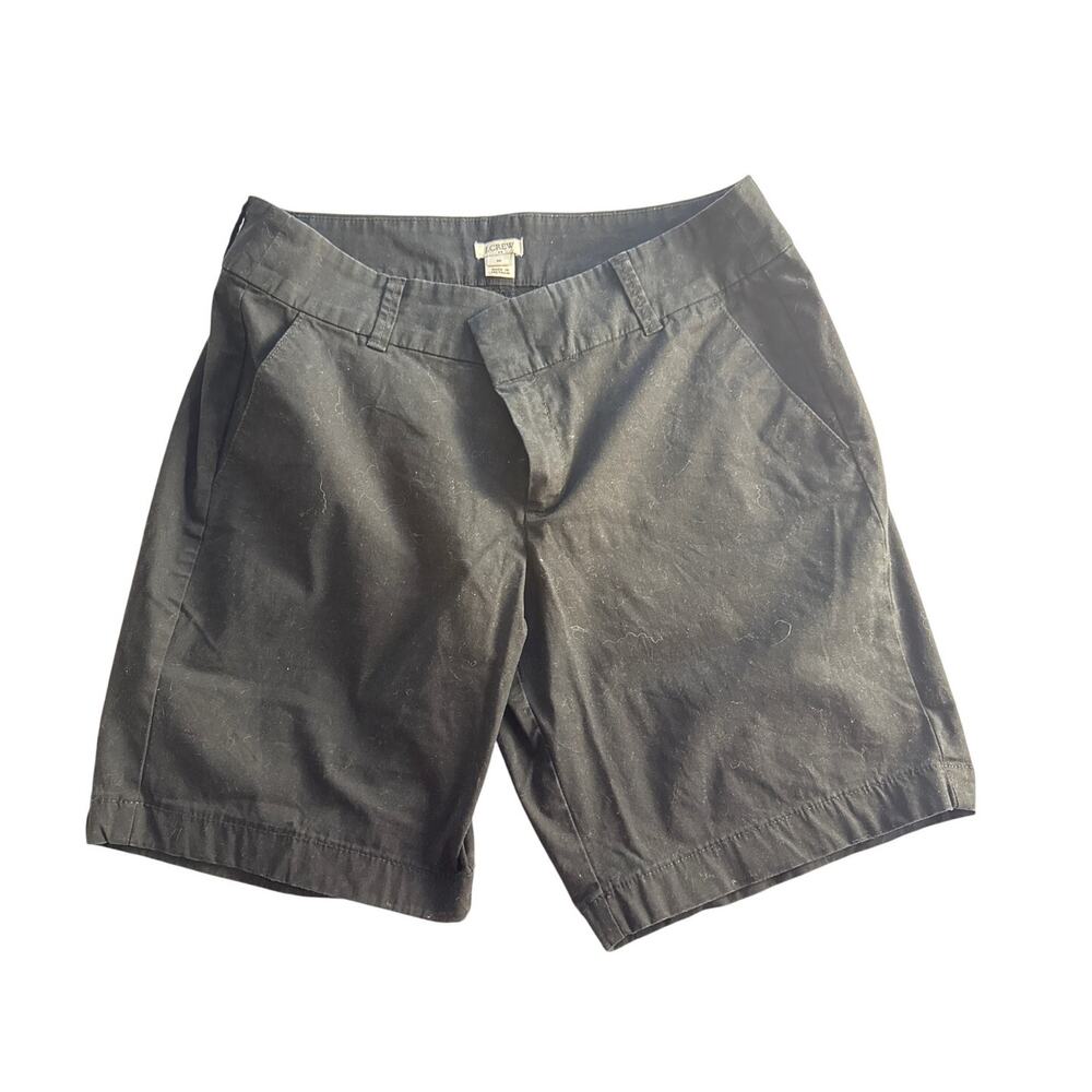 J.Crew Women’s Black Chino Bermuda Shorts Size 10 Cotton Blend